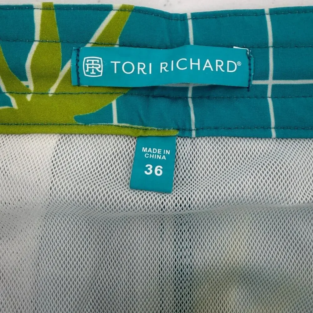 NWT Tori Richard Cool Rad Birds Pacific Blue Swim Trunks Size 36